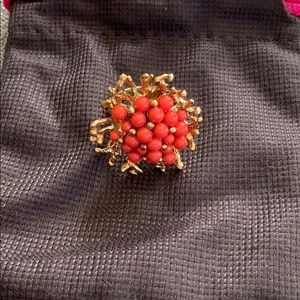 J.Crew coral gold ring size 7.5